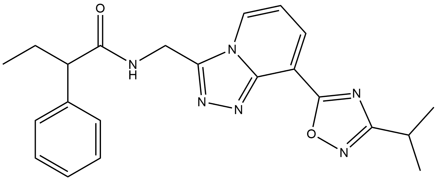 N-{[8-(3-Isopropyl-1,2,4-oxadiazol-5-yl)[1,2,4]triazolo[4,3-a]pyridin-3-yl]methyl}-2-phenylbutanamide Structure