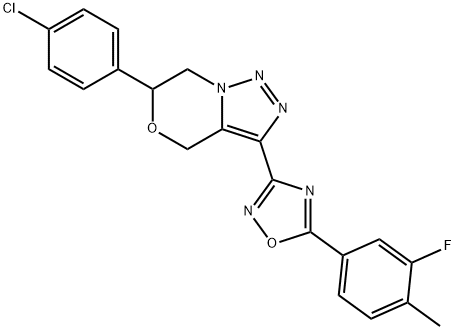 6-(4-Chlorophenyl)-3-[5-(3-fluoro-4-methylphenyl)-1,2,4-oxadiazol-3-yl]-6,7-dihydro-4H-[1,2,3]triazolo[5,1-c][1,4]oxazine Structure