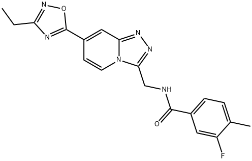 N-{[7-(3-Ethyl-1,2,4-oxadiazol-5-yl)[1,2,4]triazolo[4,3-a]pyridin-3-yl]methyl}-3-fluoro-4-methylbenzamide Structure