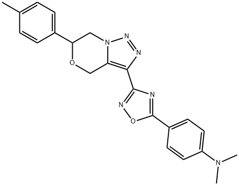 N,N-Dimethyl-4-{3-[6-(4-methylphenyl)-6,7-dihydro-4H-[1,2,3]triazolo[5,1-c][1,4]oxazin-3-yl]-1,2,4-oxadiazol-5-yl}aniline Structure