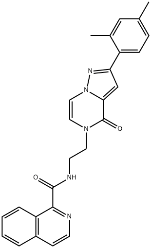 N-{2-[2-(2,4-Dimethylphenyl)-4-oxopyrazolo[1,5-a]pyrazin-5(4H)-yl]ethyl}isoquinoline-1-carboxamide Structure