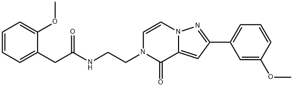 2-(2-Methoxyphenyl)-N-{2-[2-(3-methoxyphenyl)-4-oxopyrazolo[1,5-a]pyrazin-5(4H)-yl]ethyl}acetamide Structure