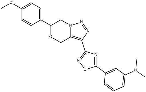 (3-{3-[6-(4-Methoxyphenyl)-6,7-dihydro-4H-[1,2,3]triazolo[5,1-c][1,4]oxazin-3-yl]-1,2,4-oxadiazol-5-yl}phenyl)dimethylamine Structure