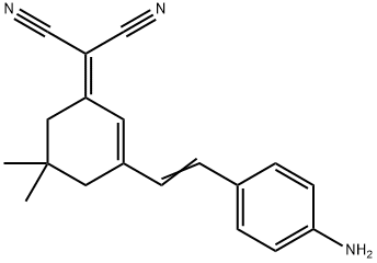 Propanedinitrile, 2-[3-[2-(4-aminophenyl)ethenyl]-5,5-dimethyl-2-cyclohexen-1-ylidene]- Structure