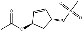 Acetic acid (1R,4R)-4-methanesulfonyloxy-cyclopent-2-enyl ester Structure