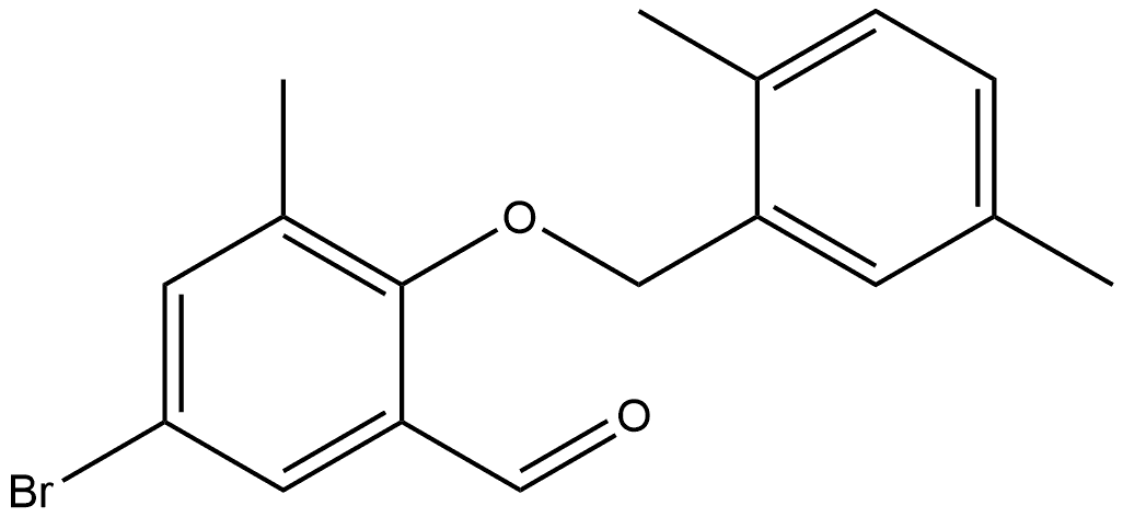 5-Bromo-2-[(2,5-dimethylphenyl)methoxy]-3-methylbenzaldehyde Structure