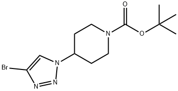 1-Piperidinecarboxylic acid, 4-(4-bromo-1H-1,2,3-triazol-1-yl)-, 1,1-dimethylethyl ester Structure