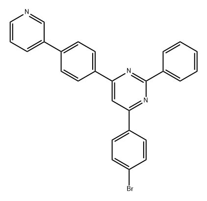 Pyrimidine, 4-(4-bromophenyl)-2-phenyl-6-[4-(3-pyridinyl)phenyl]- Structure