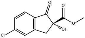 1H-Indene-2-carboxylic acid, 5-chloro-2,3-dihydro-2-hydroxy-1-oxo-, methyl ester, (2R)- 구조식 이미지