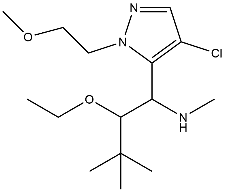 {1-[4-chloro-1-(2-methoxyethyl)-1H-pyrazol-5-yl]-2-ethoxy-3,3-dimethylbutyl}(methyl)amine Structure