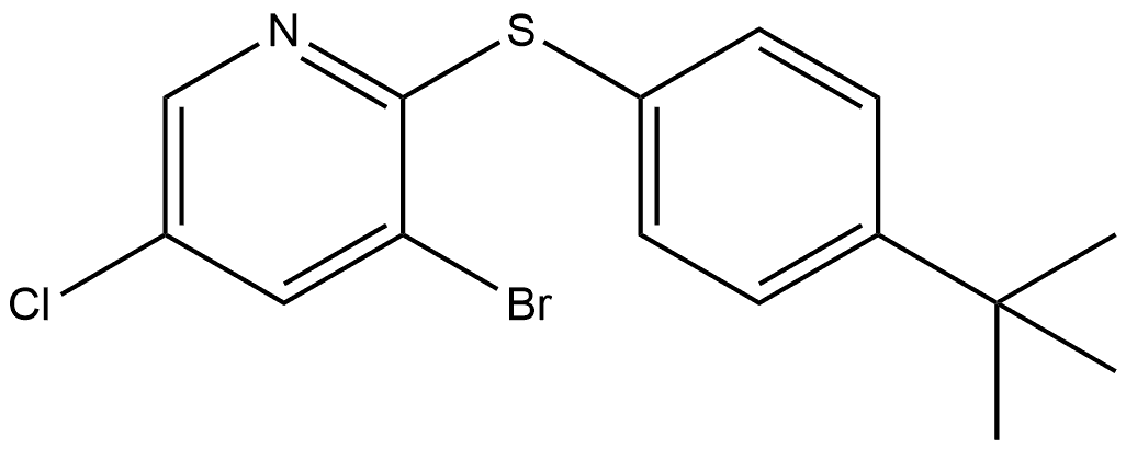 3-Bromo-5-chloro-2-[[4-(1,1-dimethylethyl)phenyl]thio]pyridine Structure