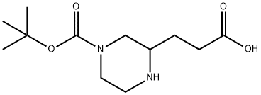 2-Piperazinepropanoic acid, 4-[(1,1-dimethylethoxy)carbonyl]- Structure