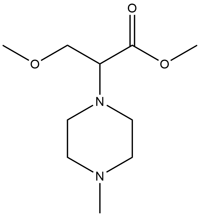 1-Piperazineacetic acid, α-(methoxymethyl)-4-methyl-, methyl ester Structure