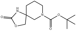 3-Oxa-1,7-diazaspiro[4.5]decane-7-carboxylic acid, 2-oxo-, 1,1-dimethylethyl ester 구조식 이미지