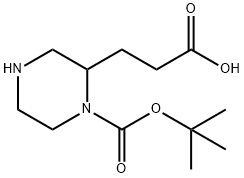 2-(2-Carboxy-ethyl)-piperazine-1-carboxylic acid tert-butyl ester Structure