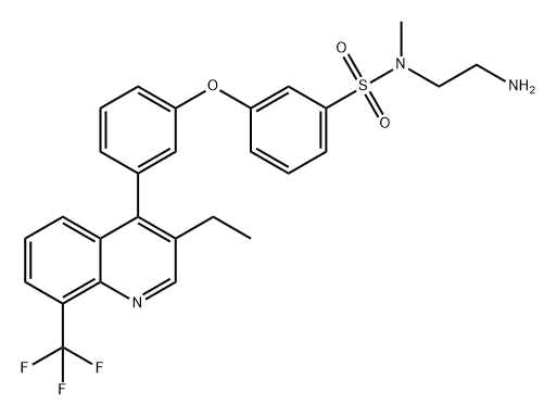 Benzenesulfonamide, N-(2-aminoethyl)-3-[3-[3-ethyl-8-(trifluoromethyl)-4-quinolinyl]phenoxy]-N-methyl- Structure