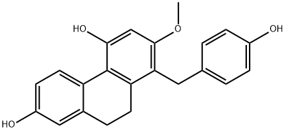 2,5-Phenanthrenediol, 9,10-dihydro-8-[(4-hydroxyphenyl)methyl]-7-methoxy- Structure