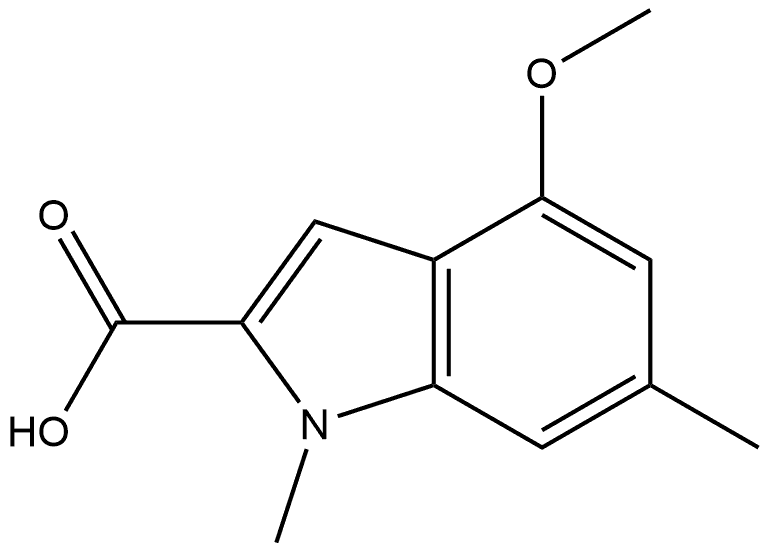 4-Methoxy-1,6-dimethylindole-2-carboxylic Acid Structure