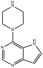 5H-Pyrrolo[3,2-d]pyrimidine, 4-(1-piperazinyl)- Structure