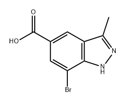 1H-Indazole-5-carboxylic acid, 7-bromo-3-methyl- 구조식 이미지