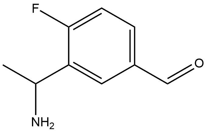 3-(1-Aminoethyl)-4-fluorobenzaldehyde 구조식 이미지