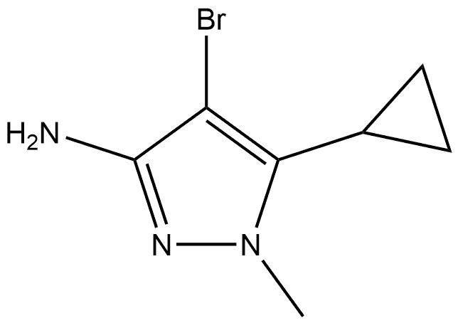 4-Bromo-5-cyclopropyl-1-methyl-1H-pyrazol-3-amine 구조식 이미지
