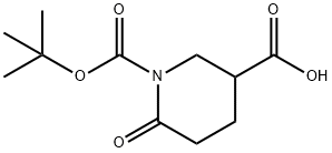 1,3-Piperidinedicarboxylic acid, 6-oxo-, 1-(1,1-dimethylethyl) ester 구조식 이미지