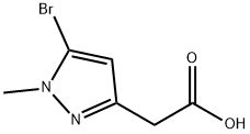 1H-Pyrazole-3-acetic acid, 5-bromo-1-methyl- 구조식 이미지