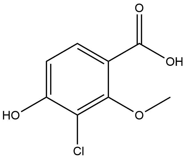 3-Chloro-4-hydroxy-2-methoxybenzoic acid 구조식 이미지