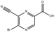 2-Pyrazinecarboxylic acid, 5-bromo-6-cyano- 구조식 이미지