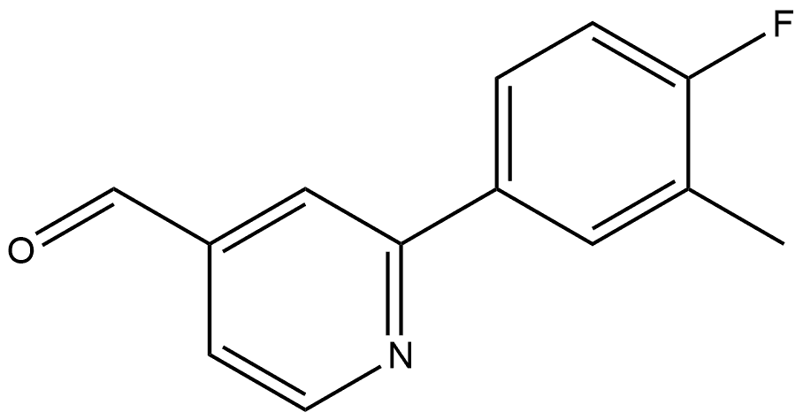 2-(4-Fluoro-3-methylphenyl)-4-pyridinecarboxaldehyde Structure