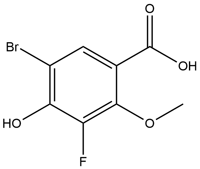 5-Bromo-3-fluoro-4-hydroxy-2-methoxybenzoic acid Structure