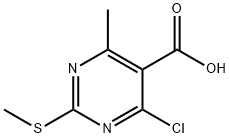 5-Pyrimidinecarboxylic acid, 4-chloro-6-methyl-2-(methylthio)- Structure