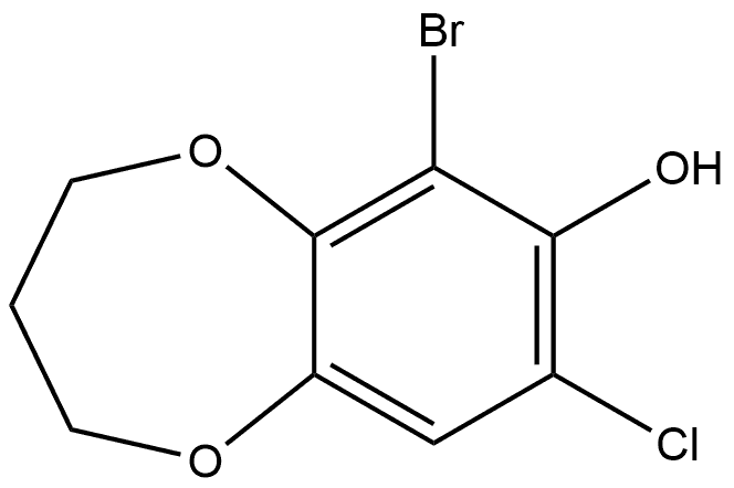 6-bromo-8-chloro-3,4-dihydro-2H-1,5-benzodioxepin-7-ol Structure