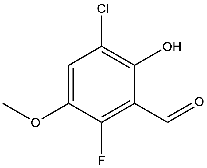 3-chloro-6-fluoro-2-hydroxy-5-methoxybenzaldehyde 구조식 이미지