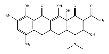 2-Naphthacenecarboxamide, 7,9-diamino-4-(dimethylamino)-1,4,4a,5,5a,6,11,12a-octahydro-3,10,12,12a-tetrahydroxy-1,11-dioxo- (8CI) Structure