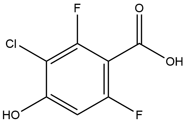 3-Chloro-2,6-difluoro-4-hydroxybenzoic acid Structure