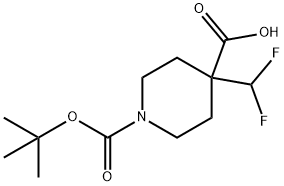 1,4-Piperidinedicarboxylic acid, 4-(difluoromethyl)-, 1-(1,1-dimethylethyl) ester 구조식 이미지