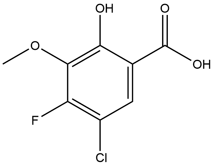 5-Chloro-4-fluoro-2-hydroxy-3-methoxybenzoic acid Structure