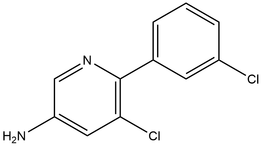 5-Chloro-6-(3-chlorophenyl)-3-pyridinamine Structure