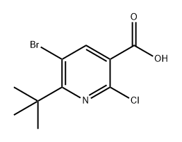 3-Pyridinecarboxylic acid, 5-bromo-2-chloro-6-(1,1-dimethylethyl)- 구조식 이미지