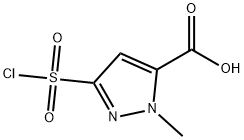 1H-Pyrazole-5-carboxylic acid, 3-(chlorosulfonyl)-1-methyl- 구조식 이미지