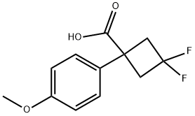 Cyclobutanecarboxylic acid, 3,3-difluoro-1-(4-methoxyphenyl)- Structure