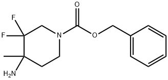 1-Piperidinecarboxylic acid, 4-amino-3,3-difluoro-4-methyl-, phenylmethyl ester Structure