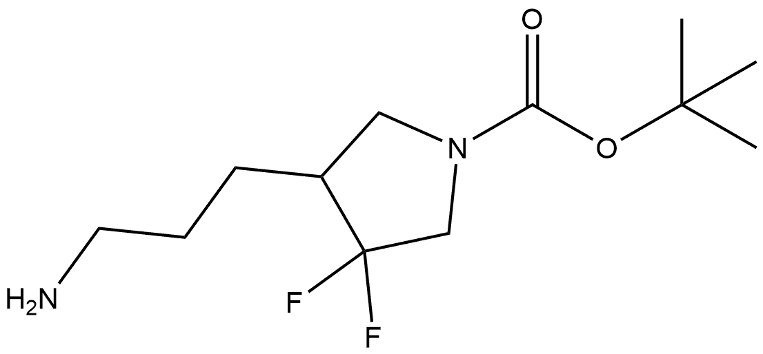 tert-butyl 4-(3-aminopropyl)-3,3-difluoropyrrolidine-1-carboxylate Structure