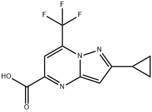 Pyrazolo[1,5-a]pyrimidine-5-carboxylic acid, 2-cyclopropyl-7-(trifluoromethyl)- Structure