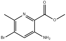 2-Pyridinecarboxylic acid, 3-amino-5-bromo-6-methyl-, methyl ester Structure