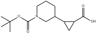 2-{1-[(tert-butoxy)carbonyl]piperidin-3-yl}cyclopropane-1-carboxylic acid 구조식 이미지