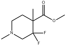 4-Piperidinecarboxylic acid, 3,3-difluoro-1,4-dimethyl-, methyl ester Structure