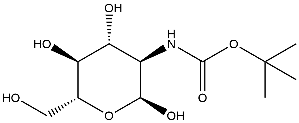 α-D-Glucopyranose, 2-deoxy-2-[[(1,1-dimethylethoxy)carbonyl]amino]- Structure